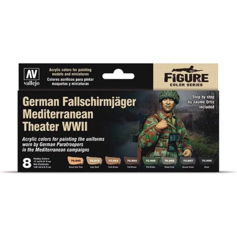 Model Paint Set - GERMAN FALLSCHIRMJAEGER MEDITERRANEAN THEATER WWII - ACRYL SET -70.188 3 Model Paint Set - GERMAN FALLSCHIRMJAEGER MEDITERRANEAN THEATER WWII - ACRYL SET -70.188